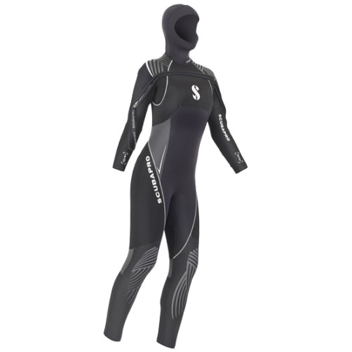 Potapljaška mokra obleka Scubapro Definition Front Zip s kapuco 7 mm - ženska