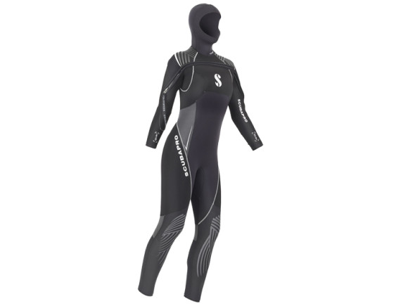Potapljaška mokra obleka Scubapro Definition Front Zip s kapuco 7 mm - ženska